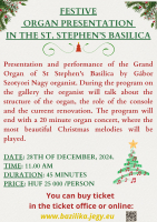 FESTIVE ORGAN PRESENTATION  IN THE ST. STEPHEN’S BASILICA